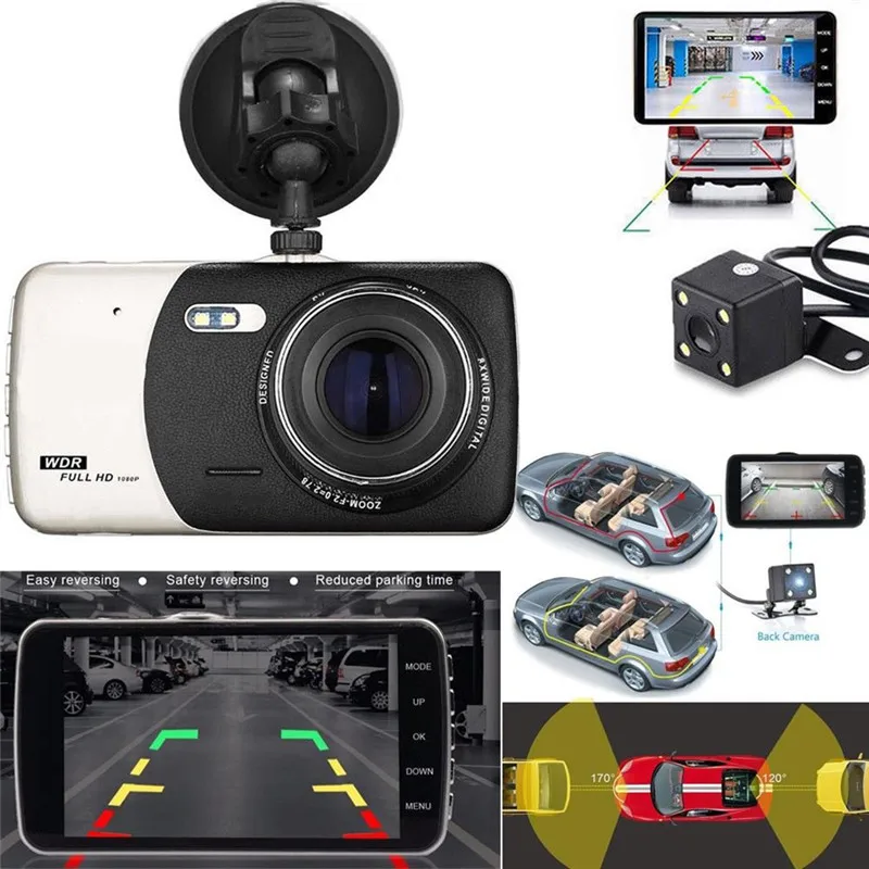 

4 Inch GPS Dual Lens Camera HD Car DVR Dash Cam Video Recorder G-Sensor Night Vision