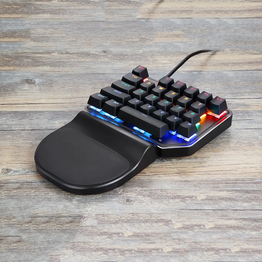 Для MOTOSPEED Одноручная мини красочная игровая Проводная клавиатура для DOTA Pubg максимальный ток используется 300 мА 56