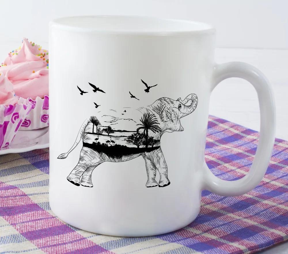 Indian Elephant mugs beer travel milk cup porcelain coffee mug tea cups