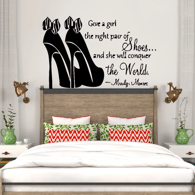 Art Bedroom Wall Sticker Words Inspirational Quote Merlin Monroe Shoes 