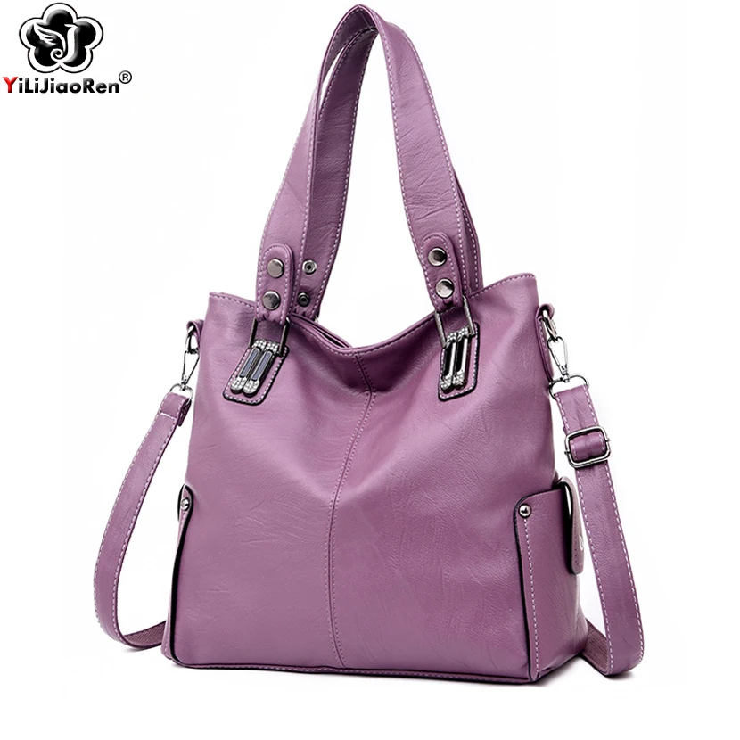 Beste Luxe Merk Vrouwen Lederen Handtassen Mode Dames Handtassen Designer Grote Schouder Crossbody Tassen voor Vrouwen Bolsa Feminina 2019