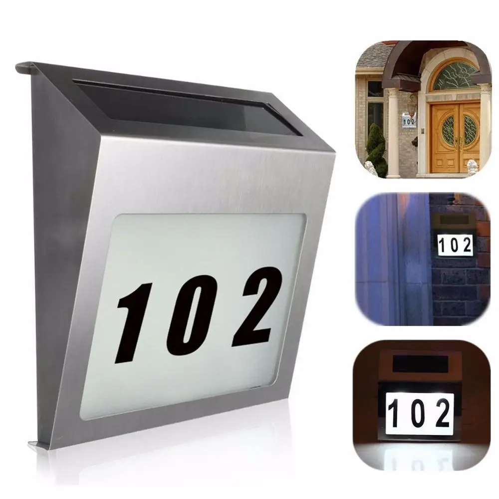 

Solar door lamp household stainless steel waterproof solar wall lamp LED door lamp