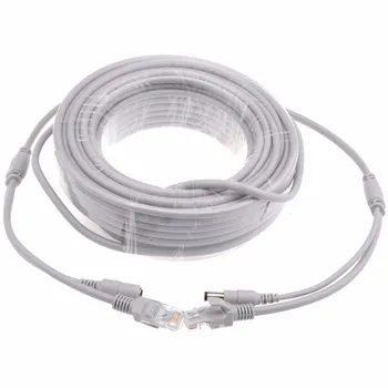 

5M/10M/20M/30M Cat5e Ethernet Cable RJ45 Network LAN Cable + DC Power Router Computer Cable For IP Camera System
