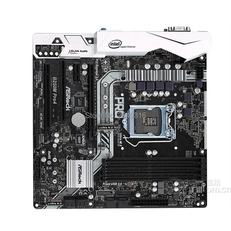 Для материнской платы ASRock B250M Pro4 оригинальная б/у рабочего стола материнской платы B250 LGA1151 DDR4 SATA3 USB3.0 Поддержка I5 7500 6500