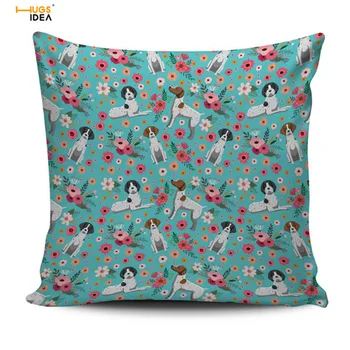 

HUGSIDEA German Short Haired Pointer Square Pillow Cover Case Home Sofa Chair Decor Throw Cushion Covers Car Almofada Pillowcase