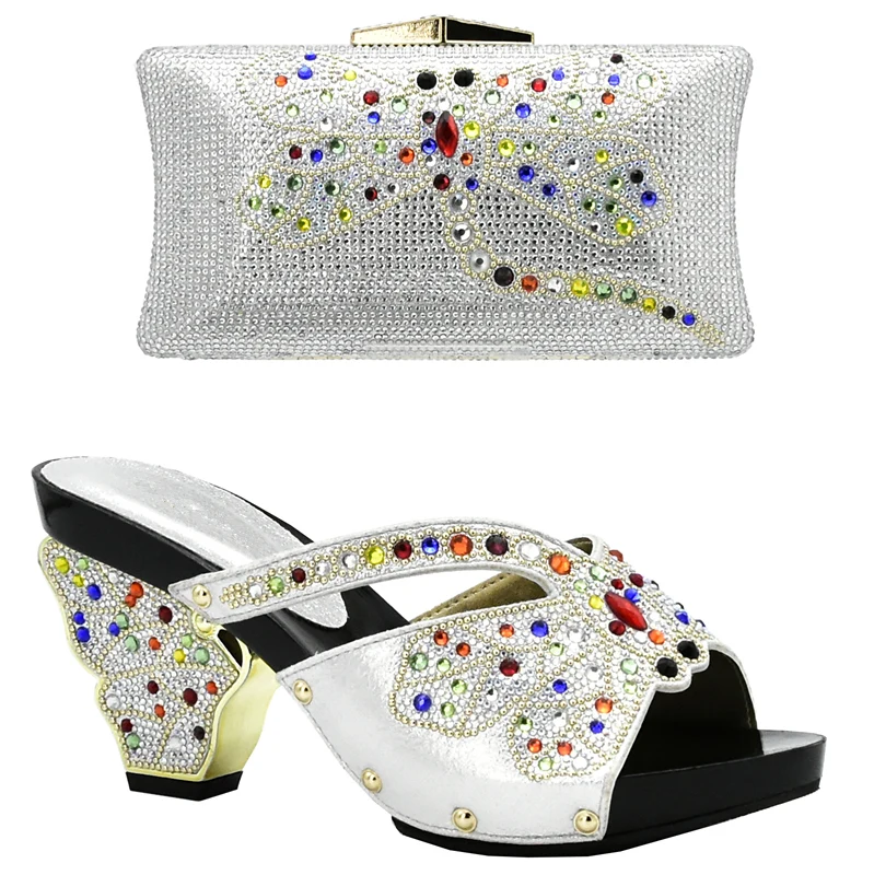 Chaussures argent Italien yellow Qualité Assorties Mariage Africain Africaine Ensemble Et Femmes Noir Dans De Haute Couleur Violet pourpre vert Sac Nigérian Sacs xFqw1Y1E