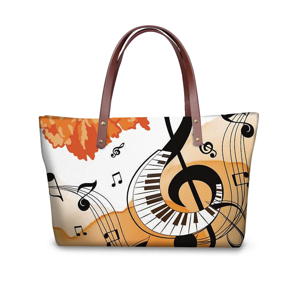 

Customized Handbag Cute Music Note Prints Women Tote Shoulder Bags Handbags Ladies Fashion Crossbody Bag Bolsa Feminina