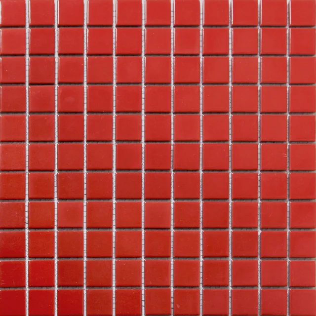 Caliente rojo cuadrado de mosaico de cerámica azulejo de la cocina