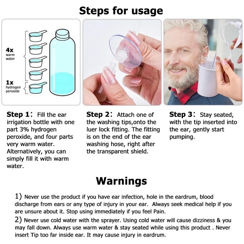 Для мытья ушей, для семейного использования, ушной воск, ирригационный очиститель для ушей для взрослых и детей, забота о здоровье, ушной воск, чистящие инструменты
