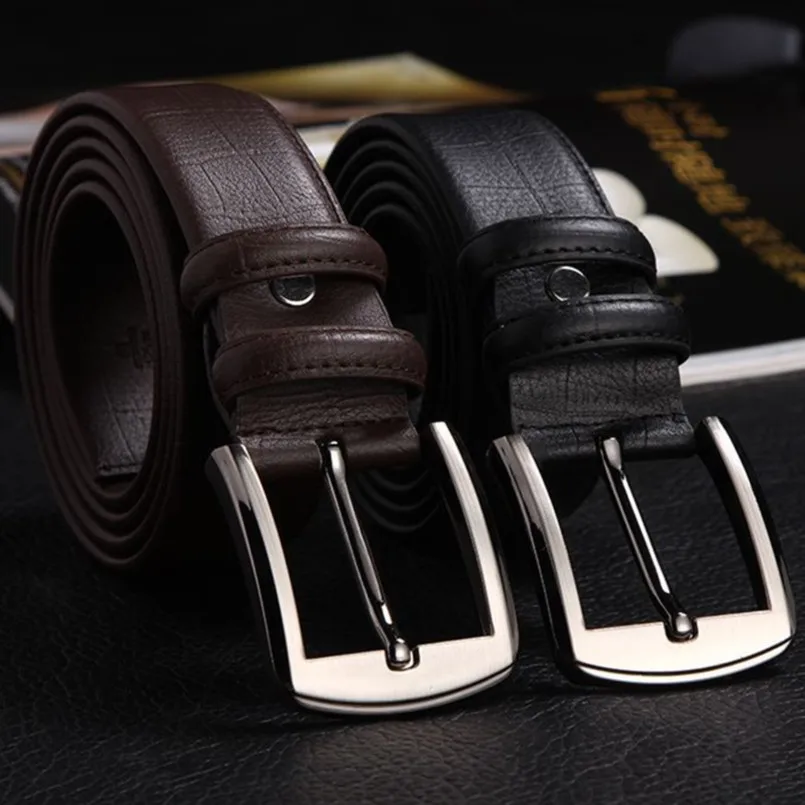 

New fashion Genuine leather steel + Cow leather belt men for gift stainless
