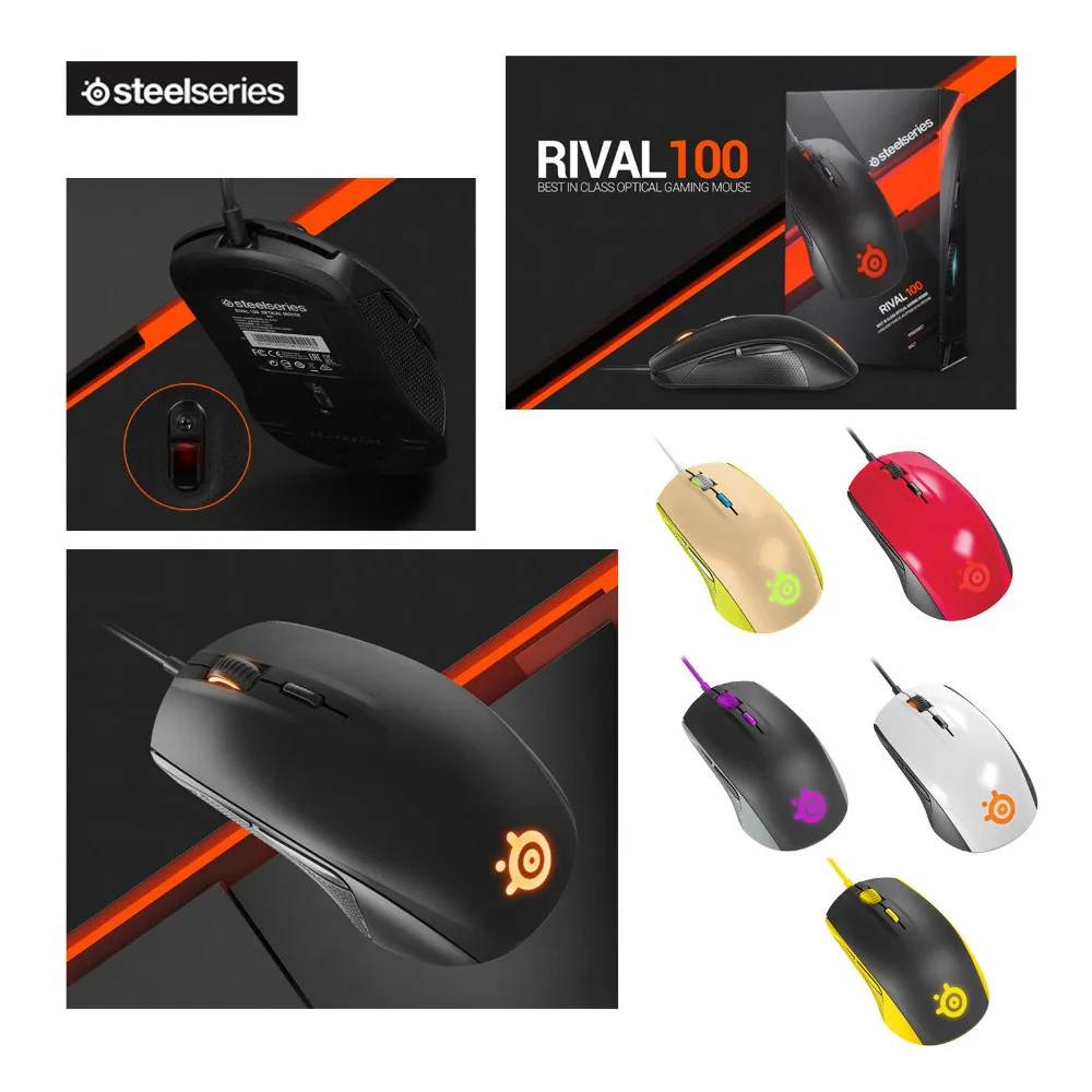 Prix pour Marque Nouveau SteelSeries Rival 100 Souris De Jeu Souris USB Filaire Optique 4000 DPI Souris Avec Prisme RGB Éclairage Pour LOL CS Prix pour Marque Nouveau SteelSeries Rival 100 Souris De Jeu Souris USB Filaire Optique 4000 DPI Souris Avec Prisme RGB Éclairage Pour LOL CS