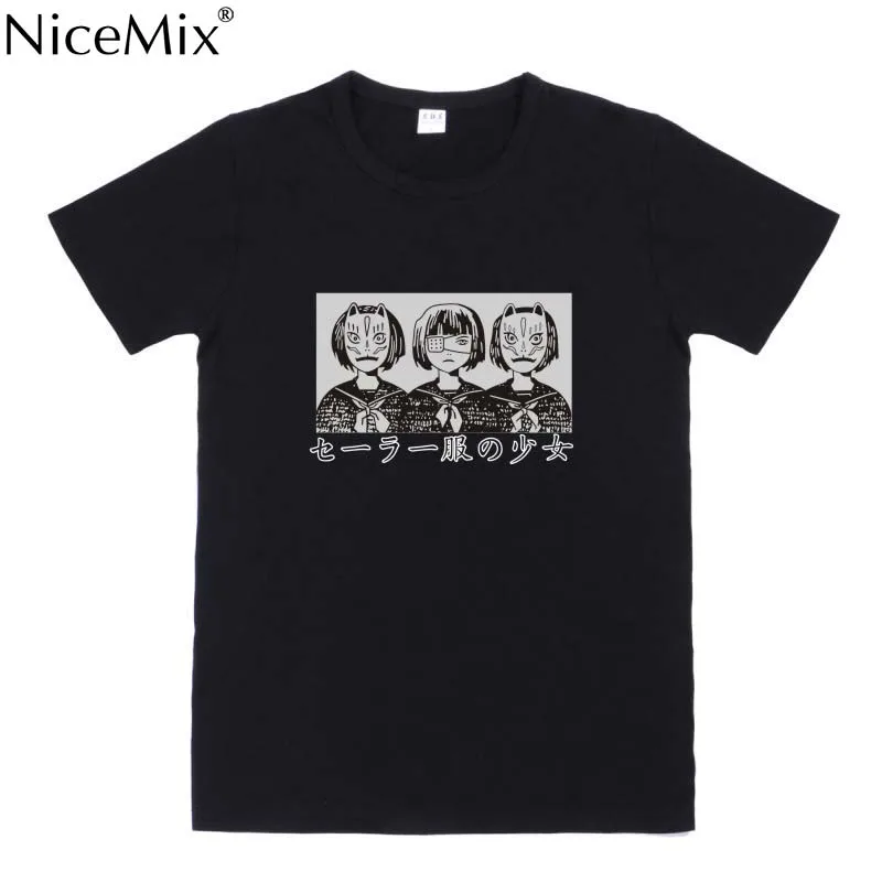 

NiceMix 2019 Summer Cotton T Shirt Women Japanese Style Harajuku Tops Female Cartoon Printed Short Sleeve T-shirts Femme