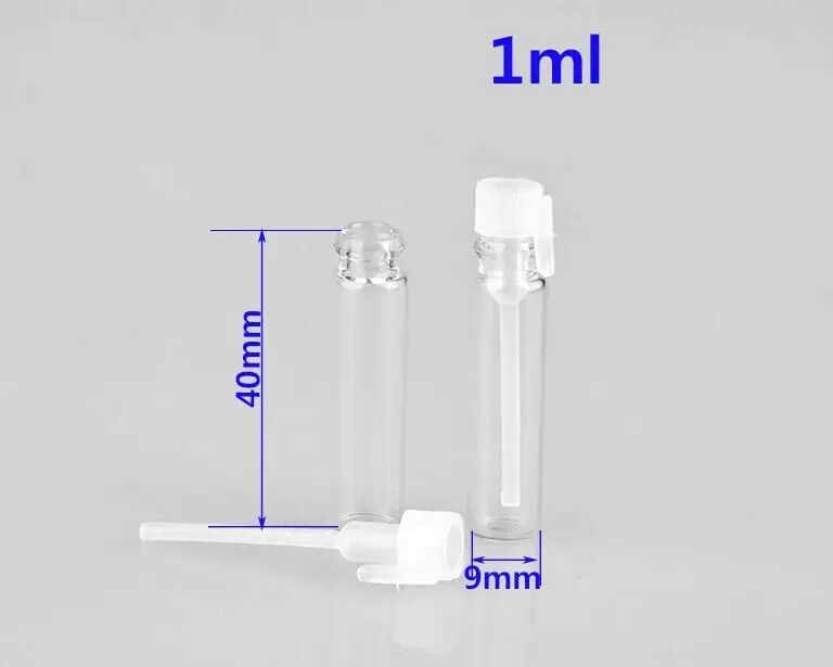 1ML 1CC Mini Glass Perfume Vials with Drop Rod, 1ml Parfum Sample Tester Tubes, 5-Piece Set image 2
