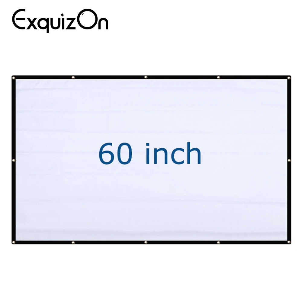 

Exquizon 60 inch 16:9 Portable Projector Screen Plastic Projection Screen Home theater for Unic Projector Excelvan Proyector