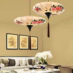Китайские ткани подвеска огни прохода цветок ресторан творческий ручная роспись коридора антикварные лампы освещения дома dropligh ZA ZS94