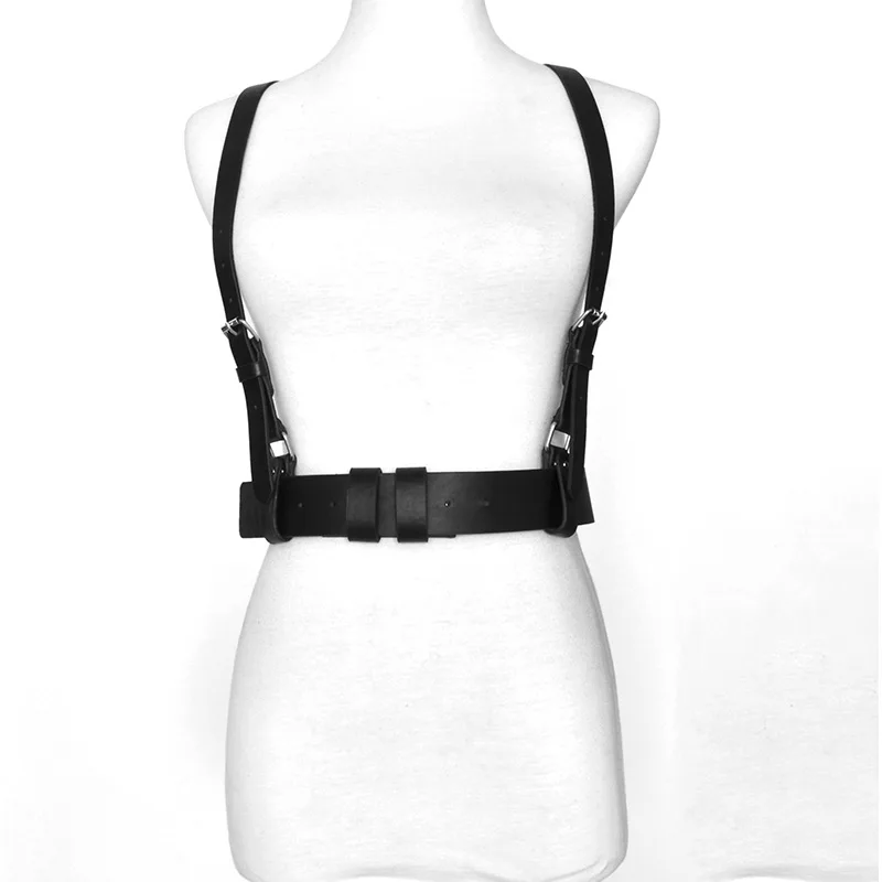 

2019 Sexy Punk PU Leather Belts for Women Brown Black Slim Body Bondage Cage Sculpting Harness Waist Belt Straps Suspenders Belt