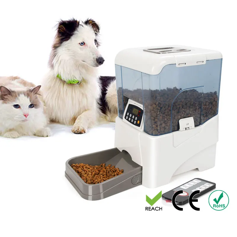 Remote controlled automatic pet feeder with display Larger capacity dog