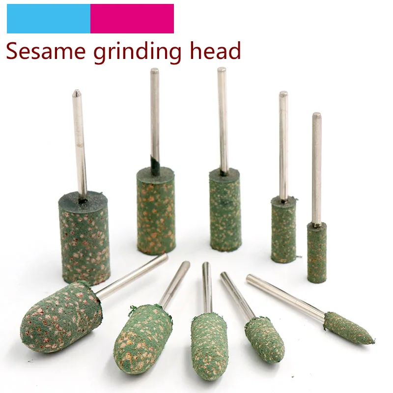 5pcs Sesame Shaft Mounted Rubber with Abrasive Grinding Head Polishing
