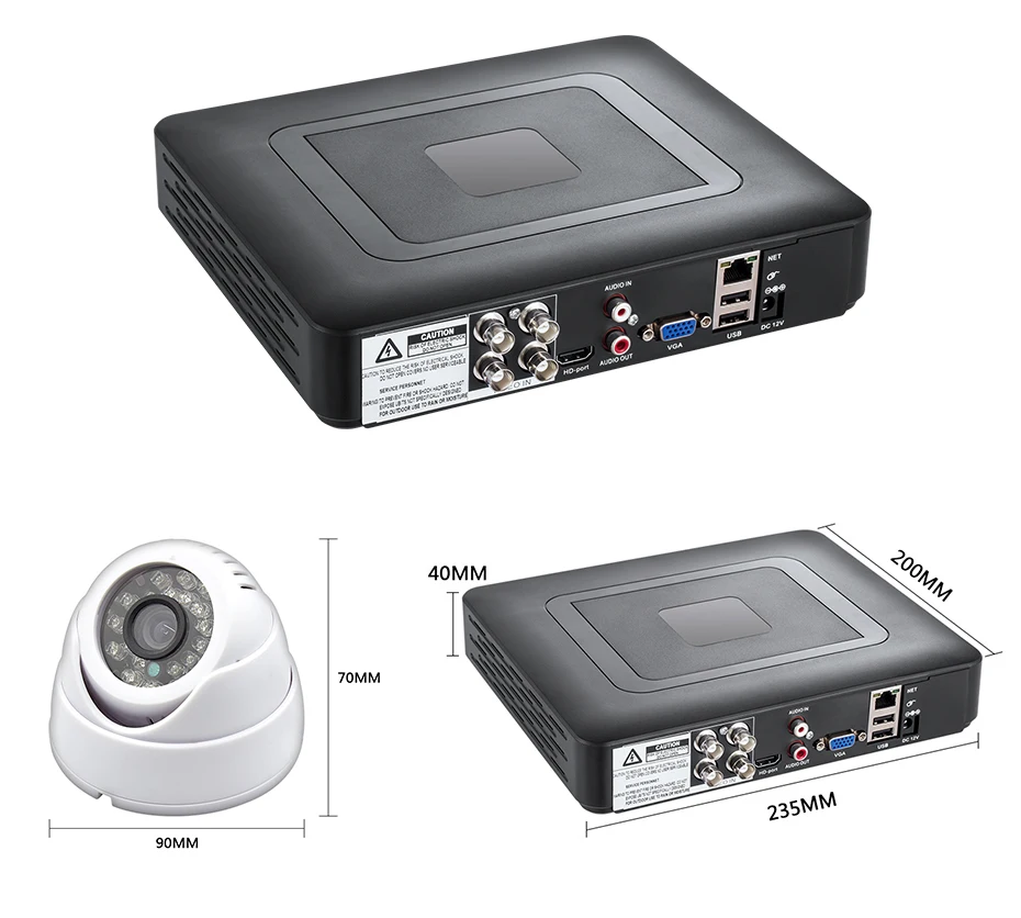 KERUI 4CH система видеонаблюдения для дома 1200TVL внутренний DVR комплект камера наблюдения система ночного видения приложение монитор камера
