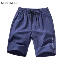 

MENSWORE Brand New Summer Men's Shorts Beach Shorts Men's Solid Cotton Casual Male Shorts Plus Size 4XL 812