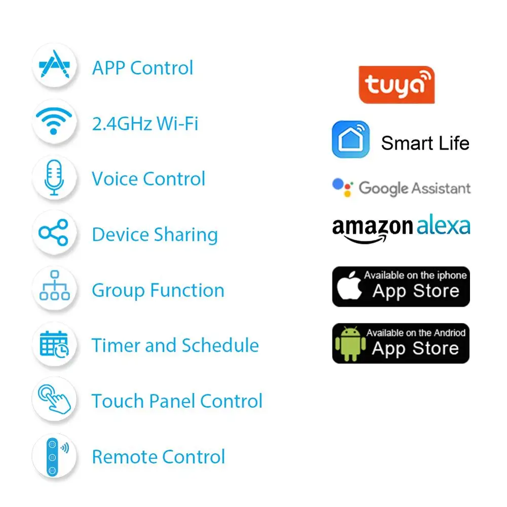 Tuya Smart Leven EU WiFi Rolluik Gordijn Schakelaar voor Elektrische Gemotoriseerde Jaloezieën met Afstandsbediening draadloze schakelaar Google Thuis alexa Echo Voice Control Muur Touch Switch Smart Home