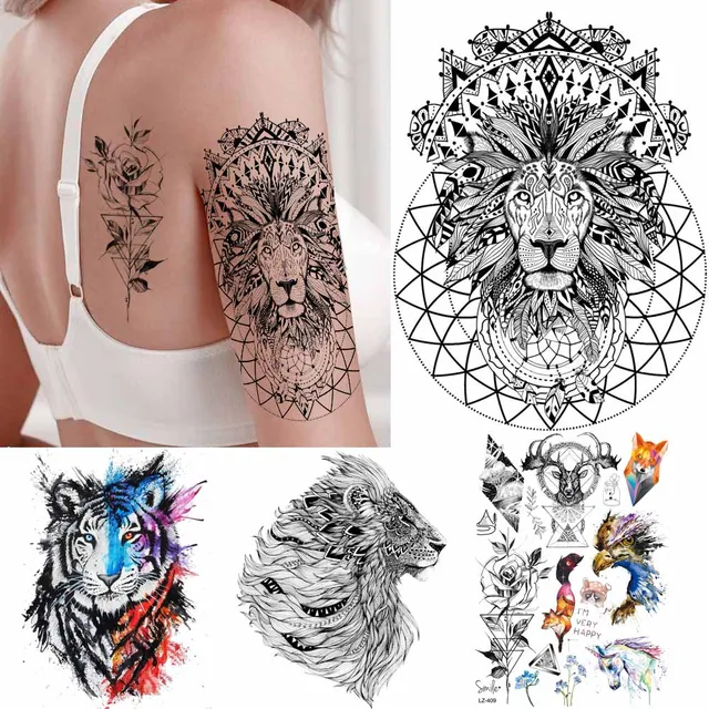 Fanrui Mujeres Triángulo Alces Tatuaje Temporal Pegatinas Hombres