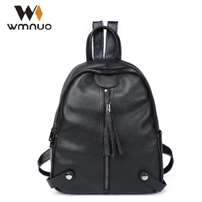 

Wmnuo Women Backpacks Genuine Cow Leather Female School Bags Girls Small Bagpack Mochila 2018 Fashion Travel Bag Casual Backpack