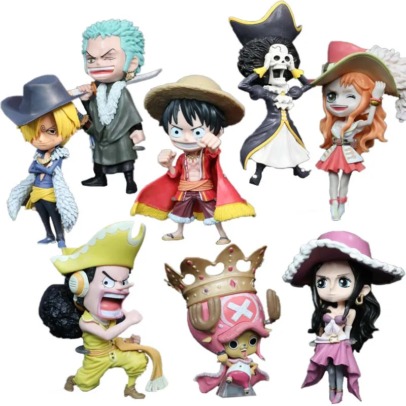 One Piece Anime Tony Chopper Luffy Roronoa Zoro Nami Usopp Sanji Nico Robin Фрэнки Брук в коробке ПВХ экшн-фигурка