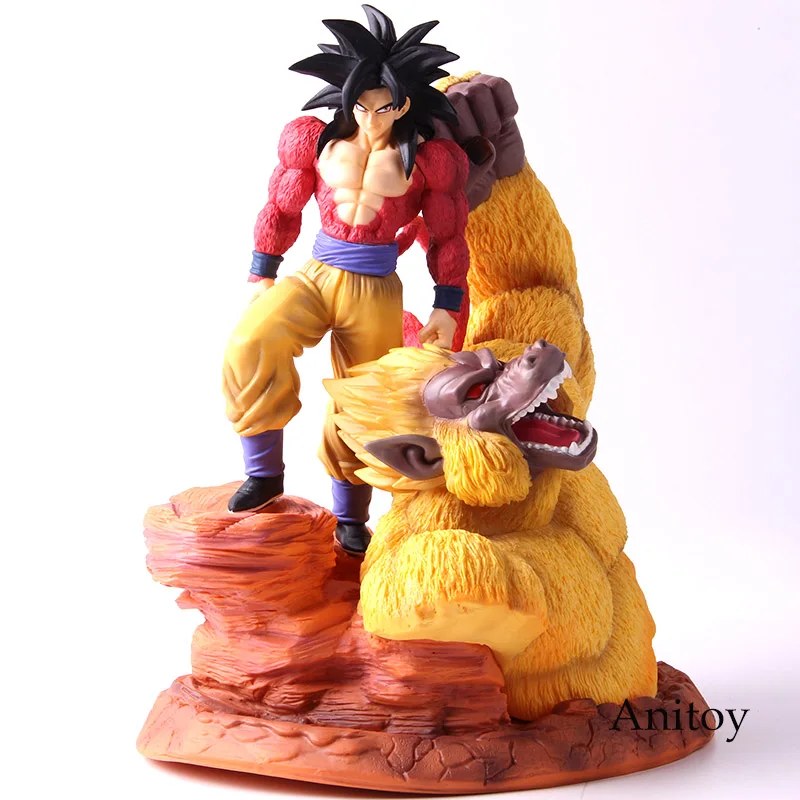 Dragon Ball Ssj4 Goku Super Saiyan 4 Son Gokou Gold Great Apes Scene Statue Dragonball Z Action Figures Collectible Model Toy