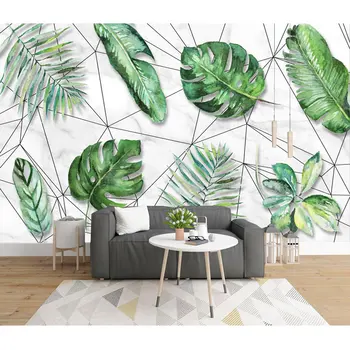 

Home Decor Wall Papers Green Tropical Banana Leaves Photo Wallpaper Mural Papel De Parede 3D Self Adhesive Vinyl/Silk Wallpaper