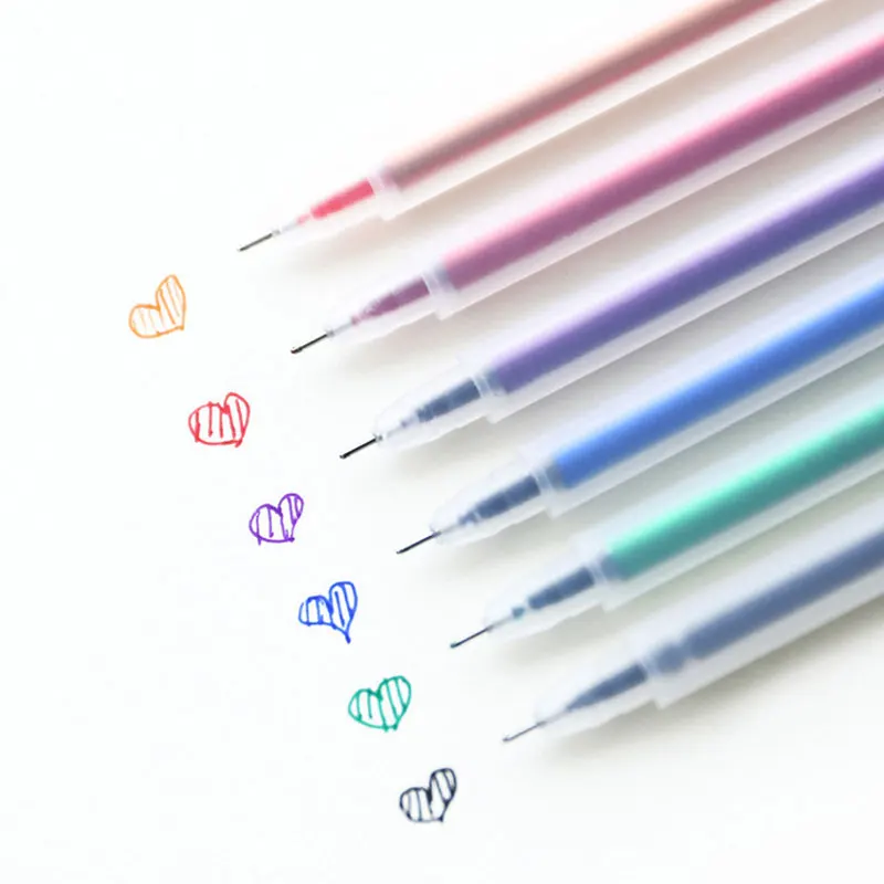 

1 PCS MUJI Style Transparent Colored Gel Pens For Writing 0.5mm Gel Pen for Kids Gift School Office Supplies Stationery Tool