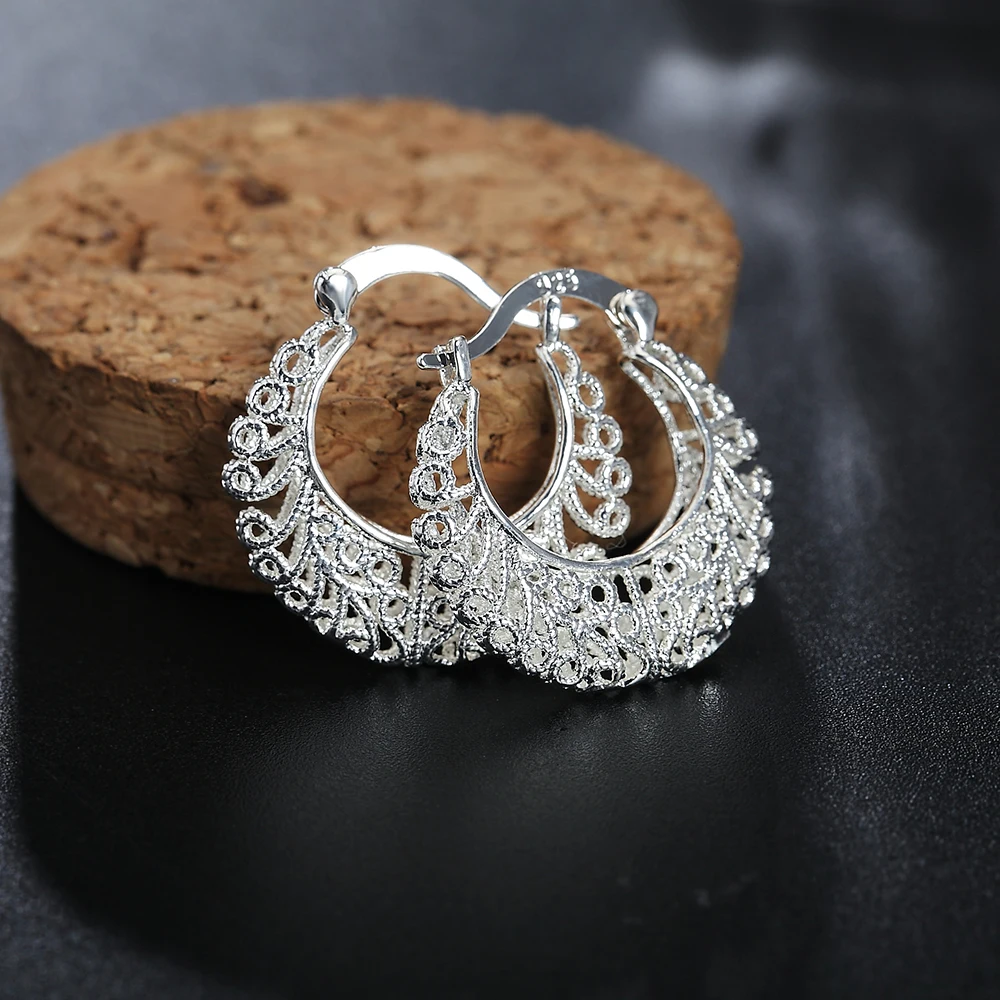 cute pretty fashion nice wedding lady silver plated earrings hot SALE women silver earring fashion font