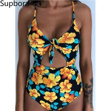 Новинка, Цельный купальник, женский сексуальный бандаж, открытая одежда для плавания, с оборками, с открытой спиной, монокини, Одноцветный, с подкладкой, купальник, одежда для плавания