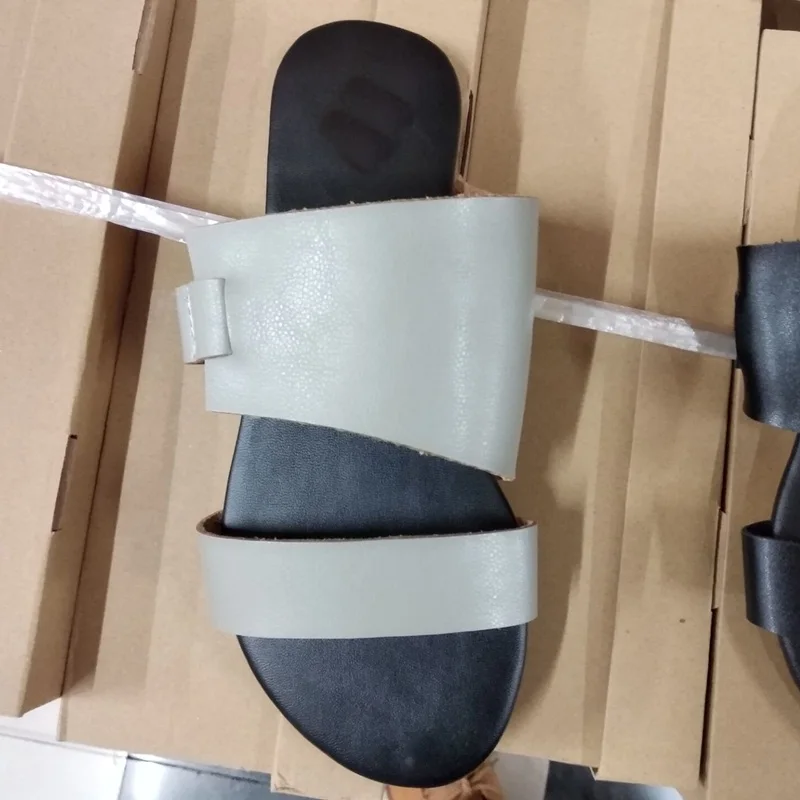 Сандалии женские из экокожи модные тапочки летняя обувь на плоской подошве