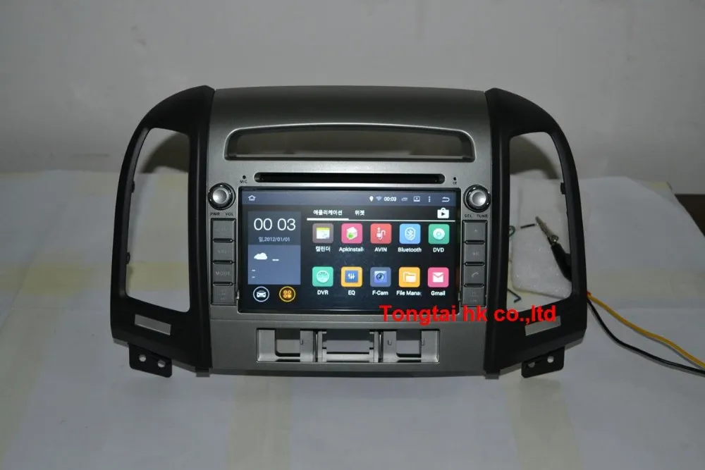Discount 7" Android 7.1 for hyundai SANTA FE 2006 2012 car DVD radio player  3 hole,gps navigation,3G,BT,Wifi,2GB Russian,english 29