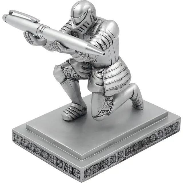 Executive Knight Pen Holder Personalized Desk Accessory Pen Stand