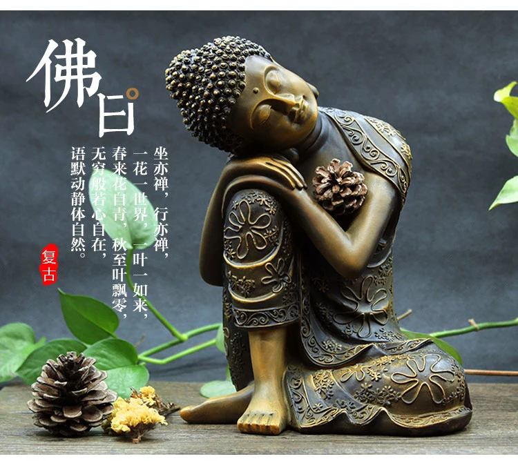 Wholesale Buddhist Supplies Home Family Bless Safe Good Luck Buddha 2020 Southeast Asia Sleeping Buddha Art Statue 24cm Statues Sculptures Aliexpress