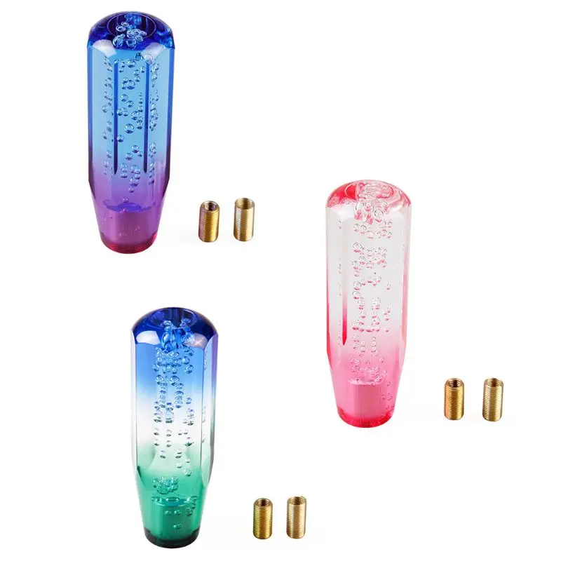 Car Manual Shift Knob Gear Crystal Colorful Transparent Air Bubble