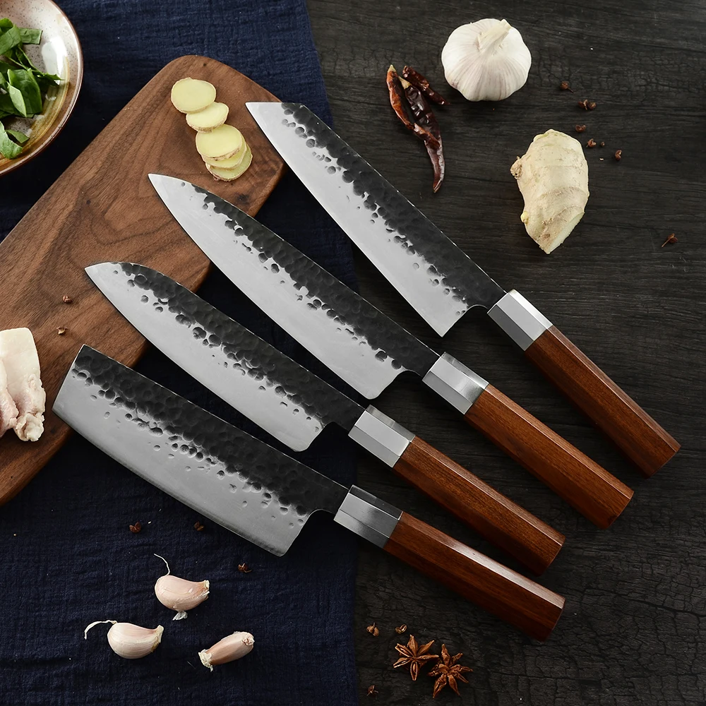 

DAMASK Kitchen Knife Japanese Steel Knives Handmade Forging Knife Santoku Vegetable Chef Knife Set Stainless Steel Cuuter Tools