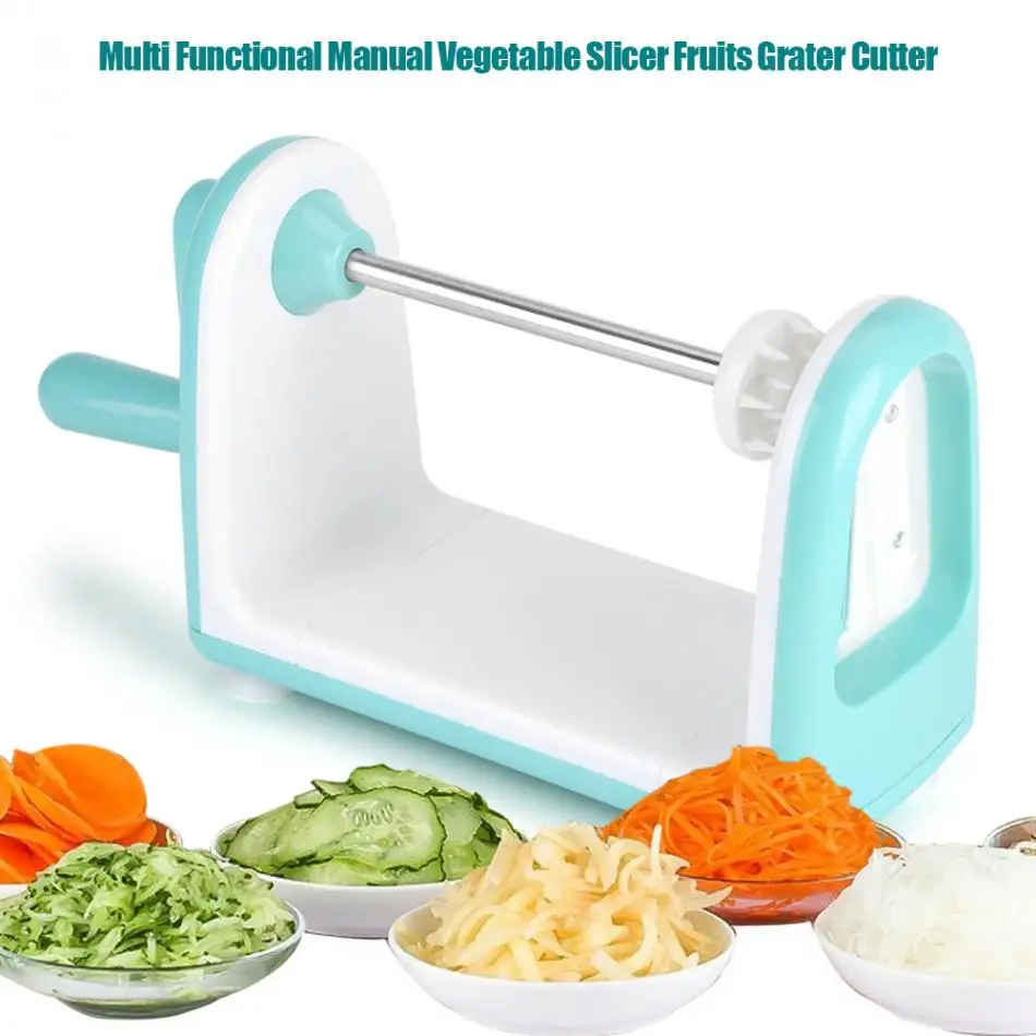 Multi Functional Manual Vegetable Slicer Fruits Grater Cutter with 5 Stainless Steel Blades