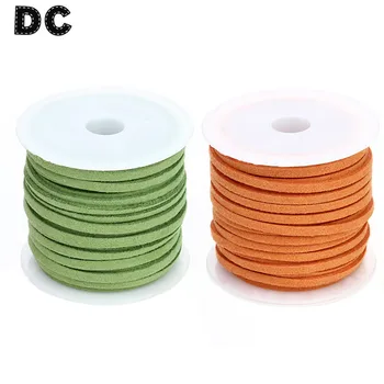 

DC 5 yards/roll 19 Colors Flat Faux Suede Korean Leather Cord Thread Wide 2.7x1.5mm For Choker Necklace DIY Jewelry Findings