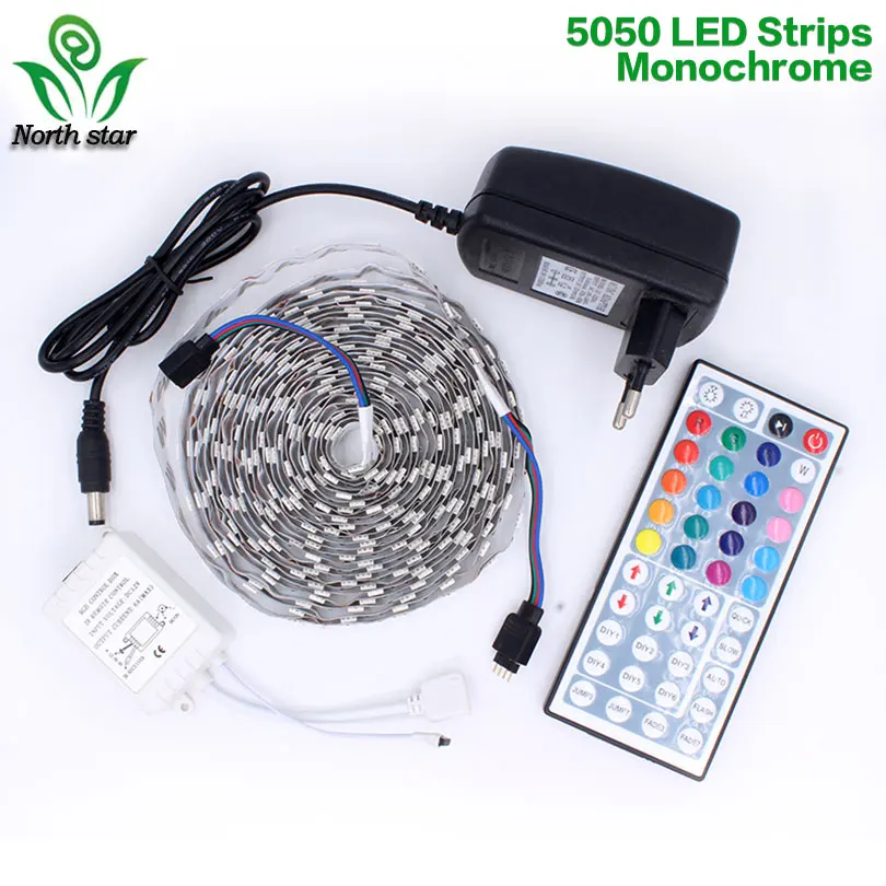5050 DC12V 30 светодиодов/м 5 м/лот RGB Светодиодная лента не Водонепроницаемая