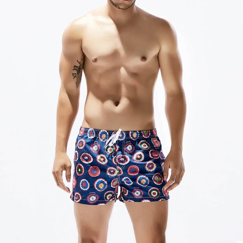 Men Sexy Flower Print Sweatpants Summer Beach Swimming Surfing Quick Drying Shorts Short Bottoms SSA-19ING | Мужская одежда