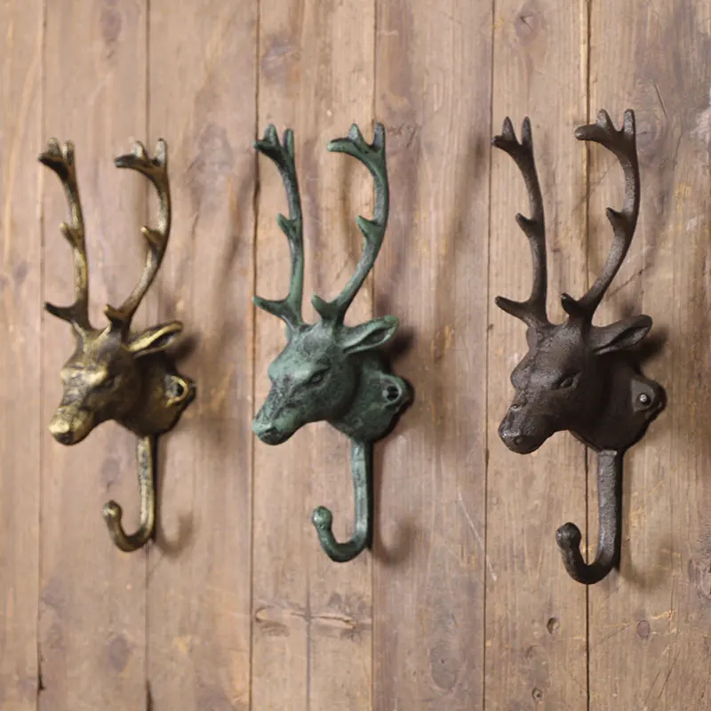 American Village Retro Decoration hook, Old time Window Decoration Do Old Decorative Props Cast Iron Deer Head Hook American Village Retro Decoration hook, Old time Window Decoration Do Old Decorative Props Cast Iron Deer Head Hook