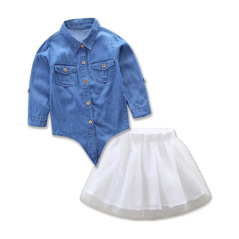 Лето Джинсовая куртка+ юбка комплект из 2 предметов, одежда для родителей и ребенка платье для мамы и дочки B015