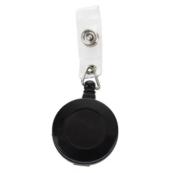 

1 pcs Badge Holder Retractable Reel YOYO Clip Snap Button ID Card Key Black