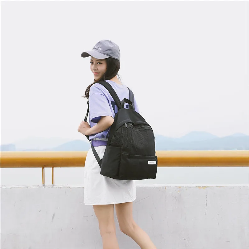 Menghuo Simple Style Net Backpack Women Backpacks for Teenage Girls School Bags Fashion Vintage Solid Leisure Book Bag Mochilas (17)
