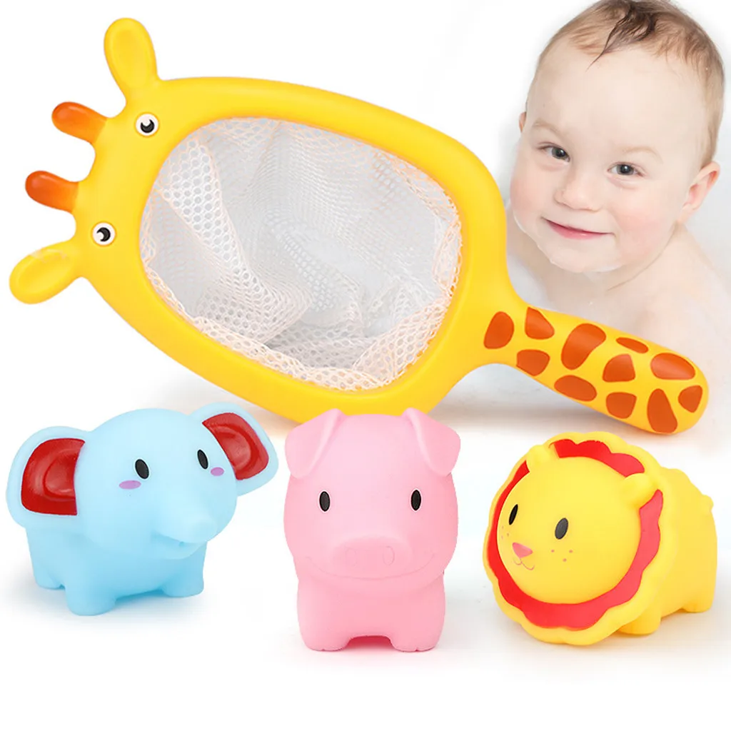 Bathing Floating Soft Rubber Animals Water Tub Toy Squirts Spoon-Net 1 Set Children's products good-looking Bath toys product Bathing Floating Soft Rubber Animals Water Tub Toy Squirts Spoon-Net 1 Set Children's products good-looking Bath toys product