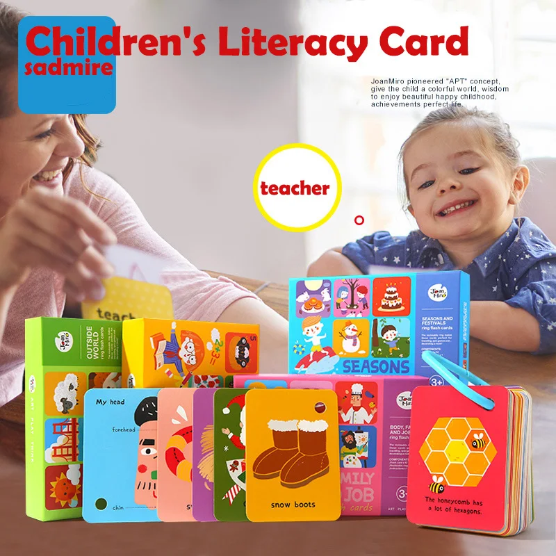 

Children's Literacy Card English 0-6 Years Old Baby Early Education Puzzle Memory Cognitive Words Flash Card English education
