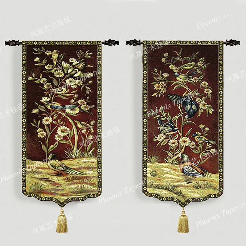 Настенный Гобелен FlyBird in the flowers 95*46 см хлопковый подвес домашний текстиль H115|home